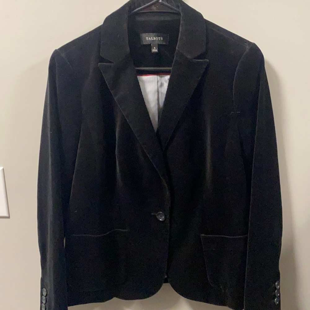 Talbots Black Velvet Blazer size 6